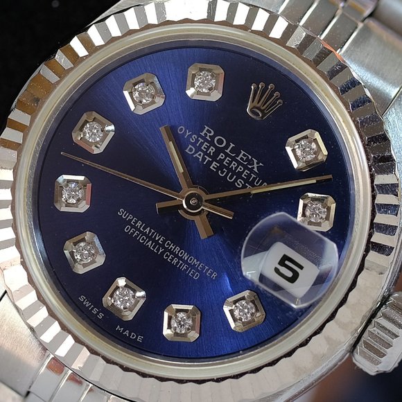 Rolex Datejust Factory Blue Diamond 26mm Watch-RARE - Picture 6 of 16